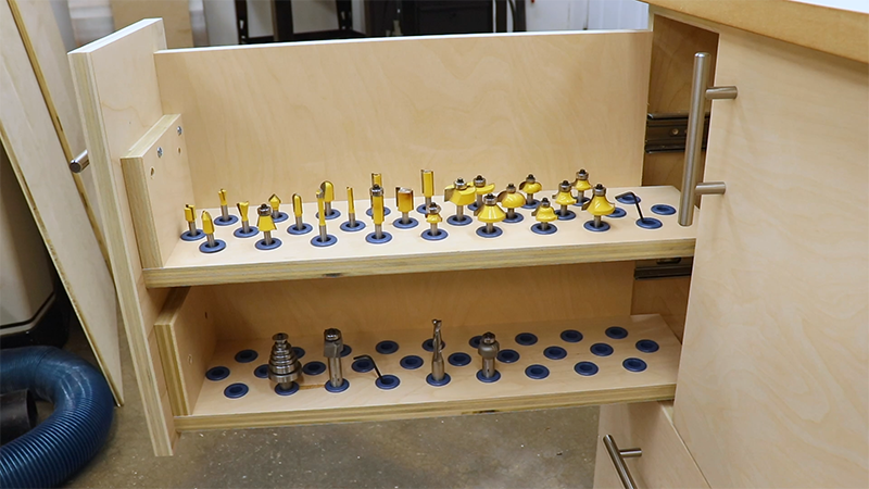 Filling up the router bit trays